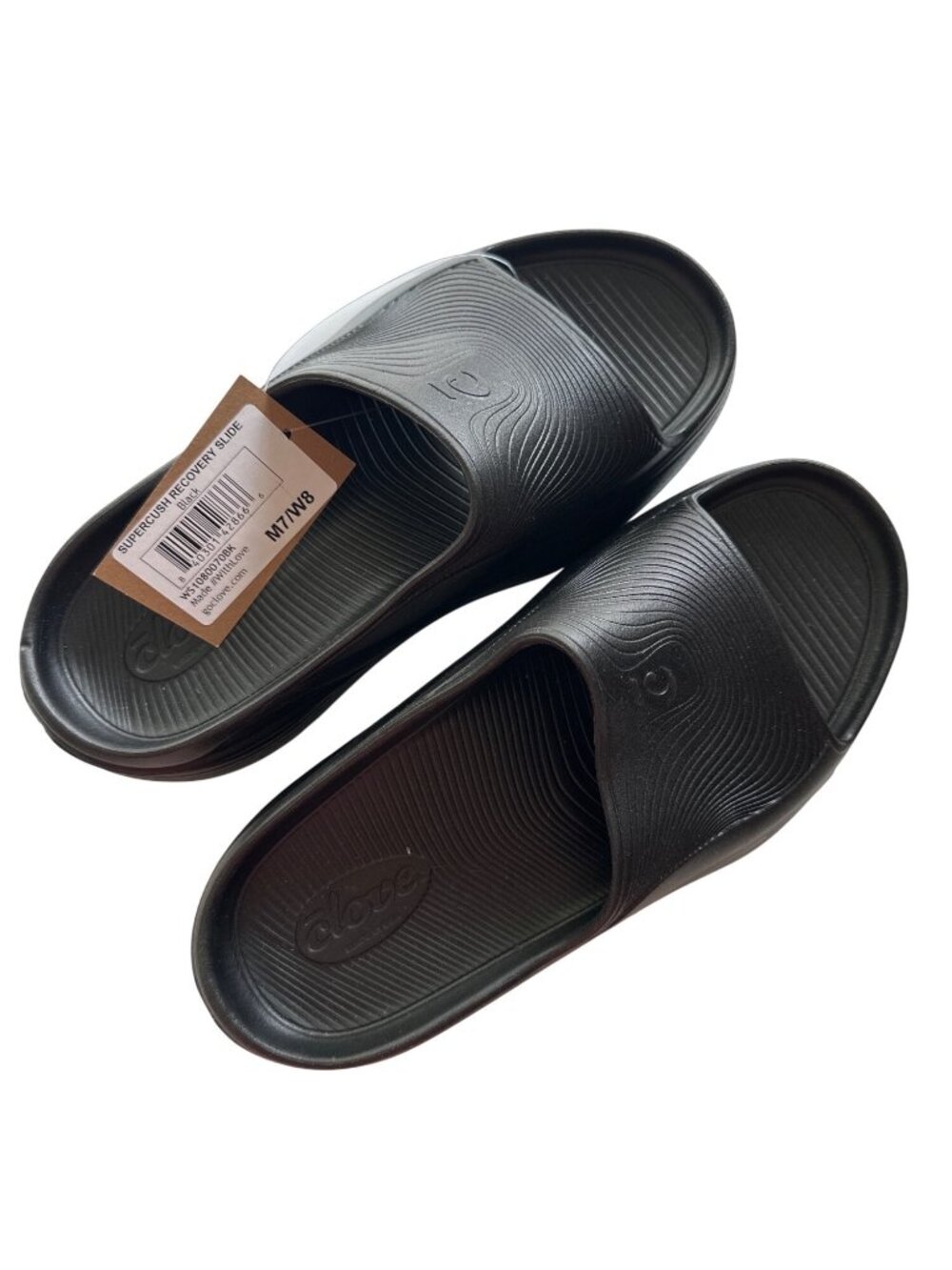 Supercush Recovery Slide Black M7/W8 EVA Foam Lightweight Made In USA